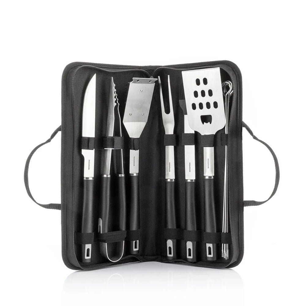 InnovaGoods 12PC BBQ Utensils Kit with Case Stainless Steel
